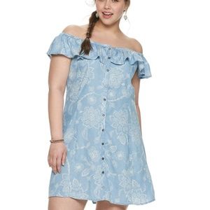 Button Front Ruffled Dress